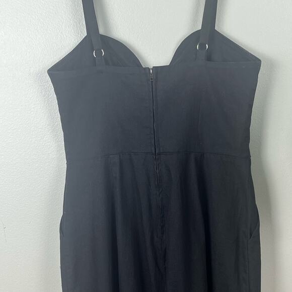 Molly Green Black Strapped Sweetheart Neckline Cotton Jumpsuit Size Small - Picture 7 of 7